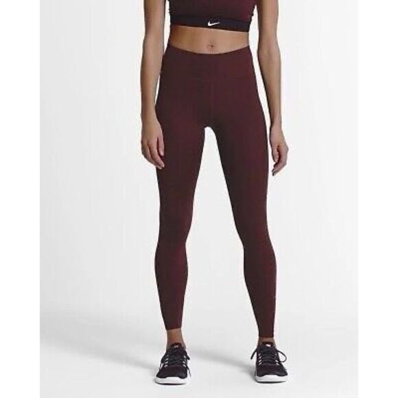 Nike Pants - Nike Dri Fit Yoga Luxe Ribbed High Rise Brown Compression Leggings Size Small